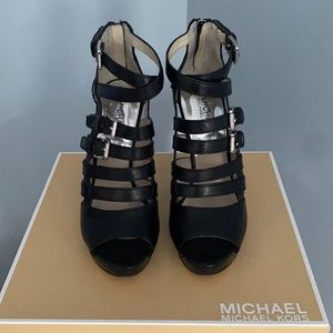 Michael Kors Sandra Platform leather heels